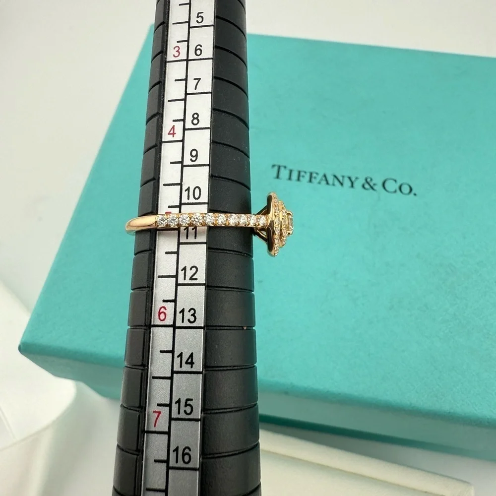 Tiffany & Co. Soleste Double Halo Diamond Ring 18k Rose Gold